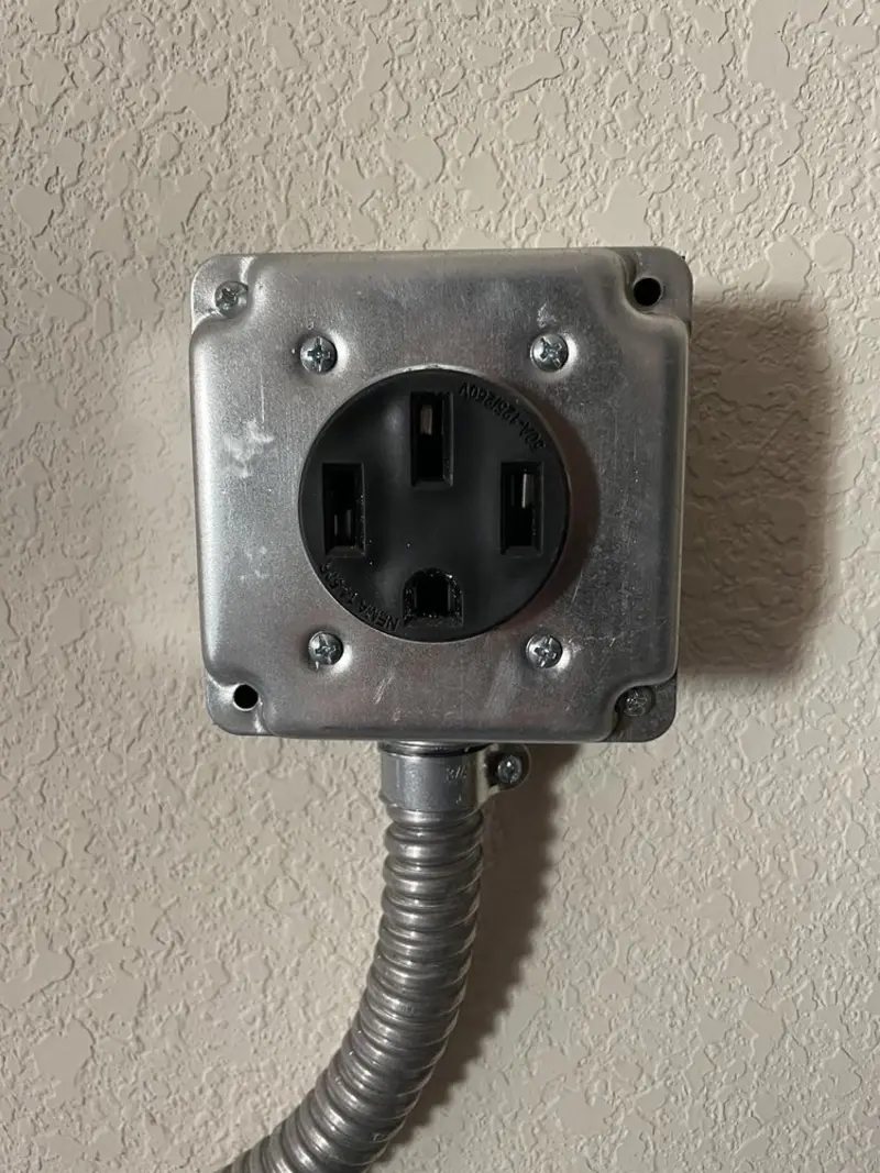 NEMA 14-50 outlet installed for Electrical Panel Upgrade in Plano